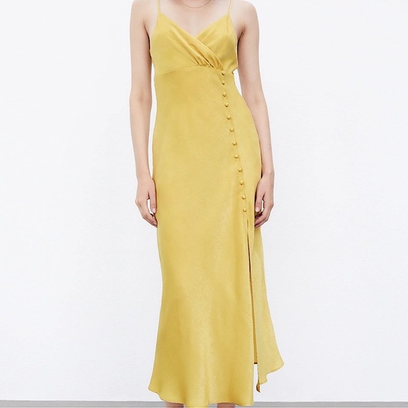 gold dress miley cyrus ZARA.Shiny nude Ts dress – Hibuy market main image 0